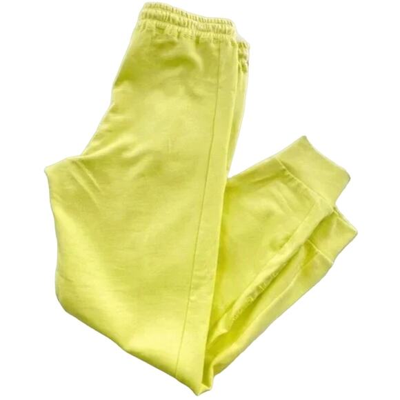 DKNY Womens Fleece Logo Joggers Gym Workout Gymgirl Sunny Lime Green Small NWT - Picture 4 of 4